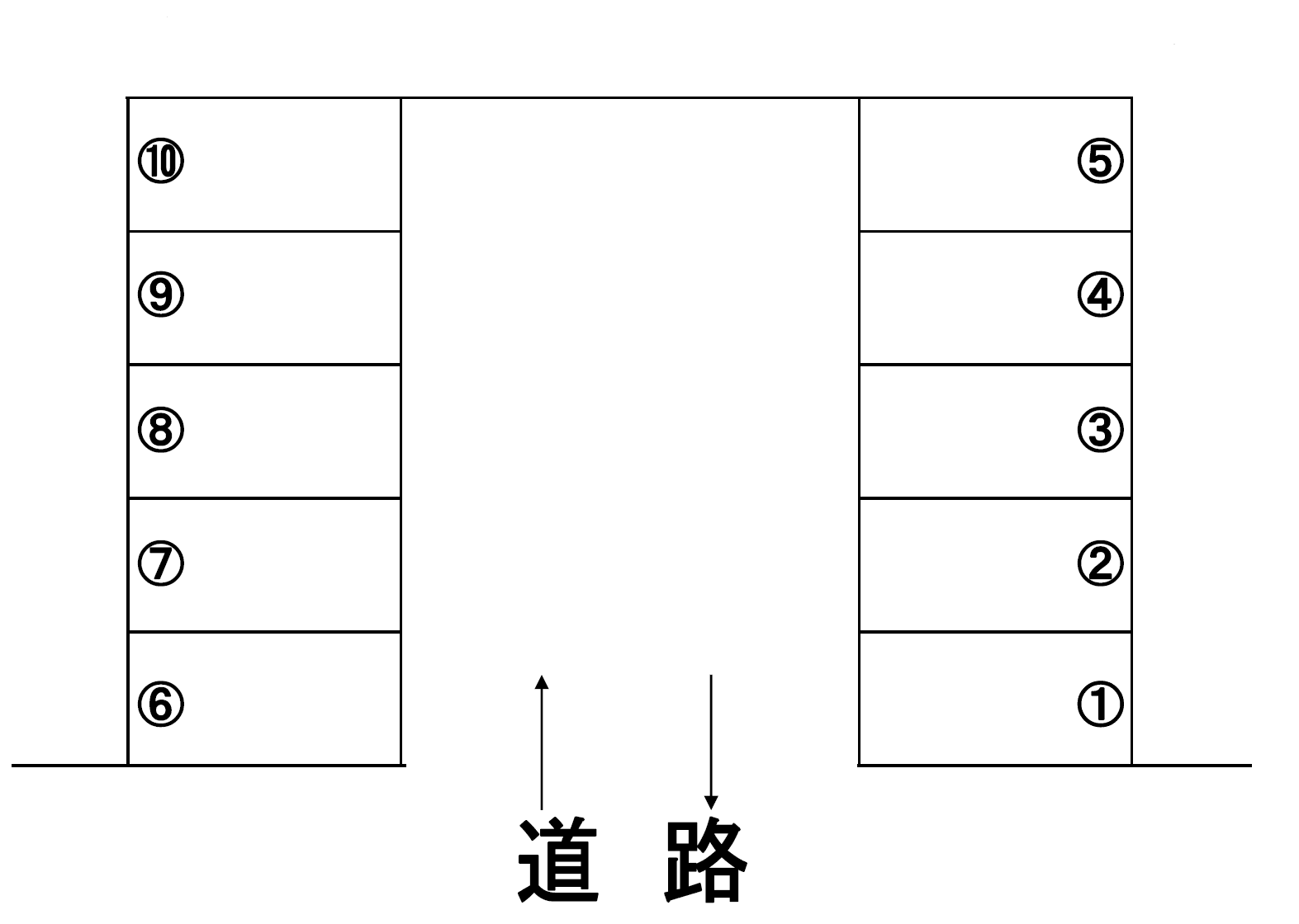 川越パーキングの駐車配置図
