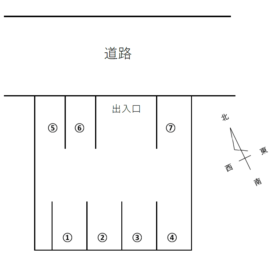 大平台4丁目133-12駐車場の駐車配置図