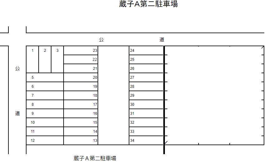 蔵子Ａ第二駐車場の駐車配置図