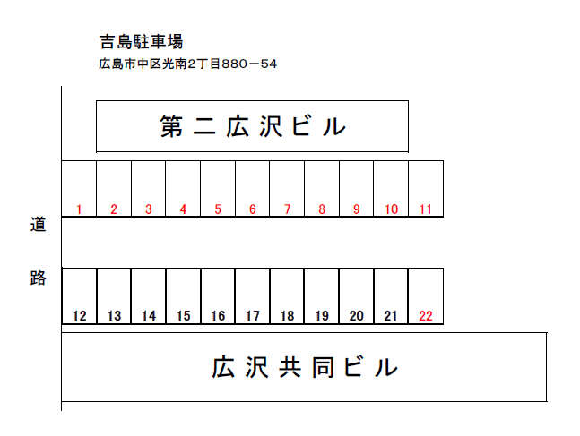 吉島駐車場の駐車配置図