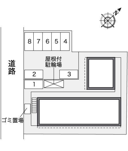 ラ　ティーダ(35327)　敷地外駐車場の駐車配置図