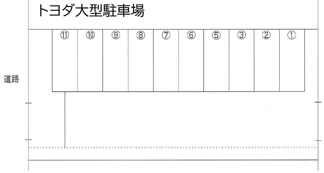 トヨダ大型駐車場の駐車配置図