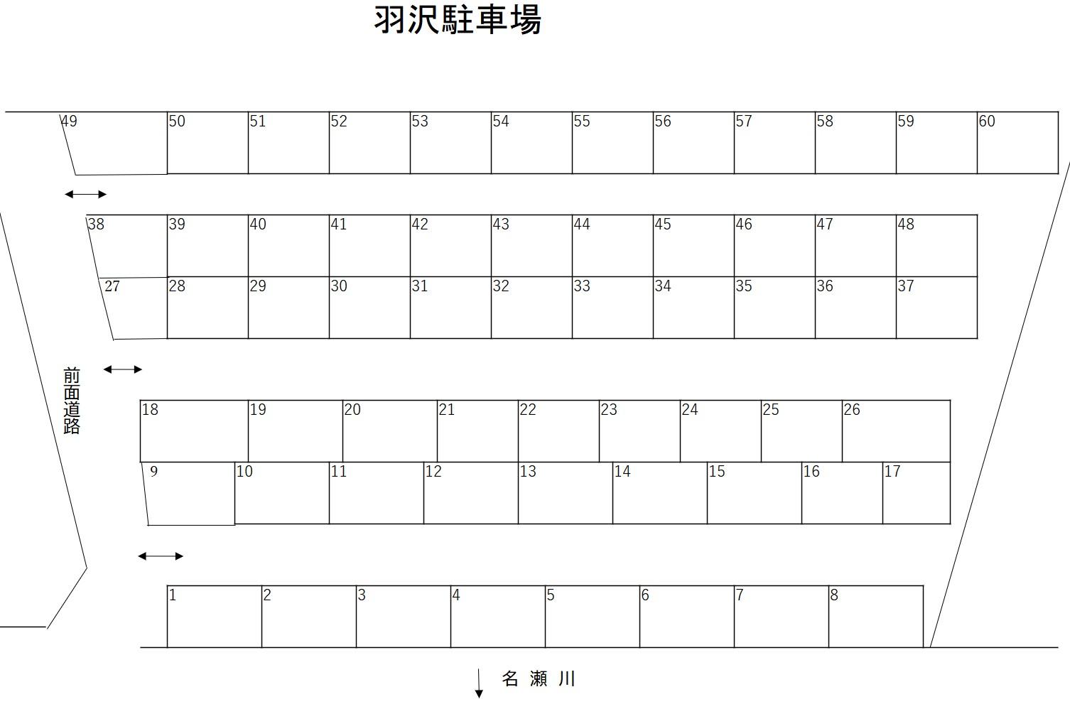 羽沢駐車場の駐車配置図