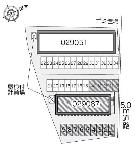 グリーンハイツ平内Ｂ(29087)の駐車配置図