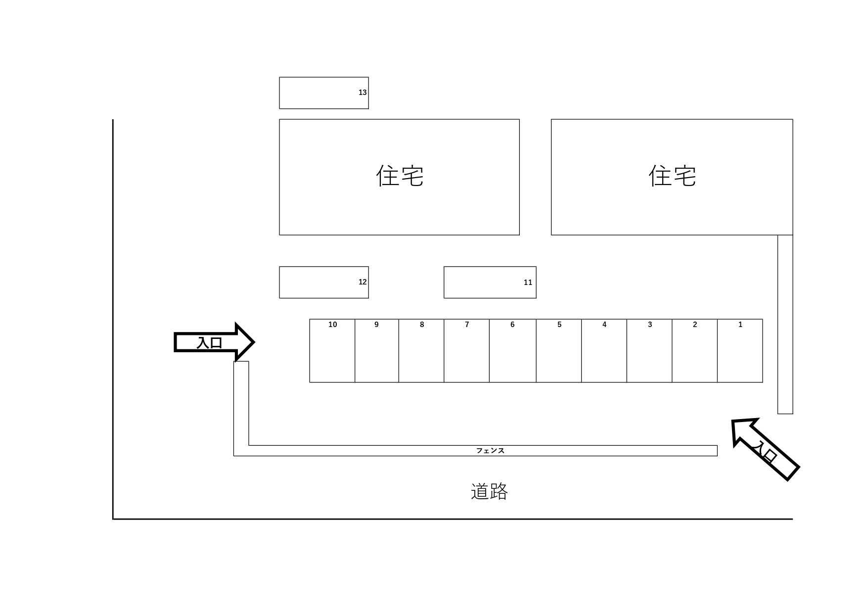 パーキングTの駐車配置図