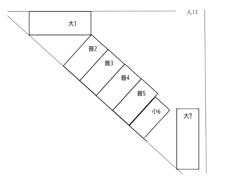 二日市南駐車場の駐車配置図