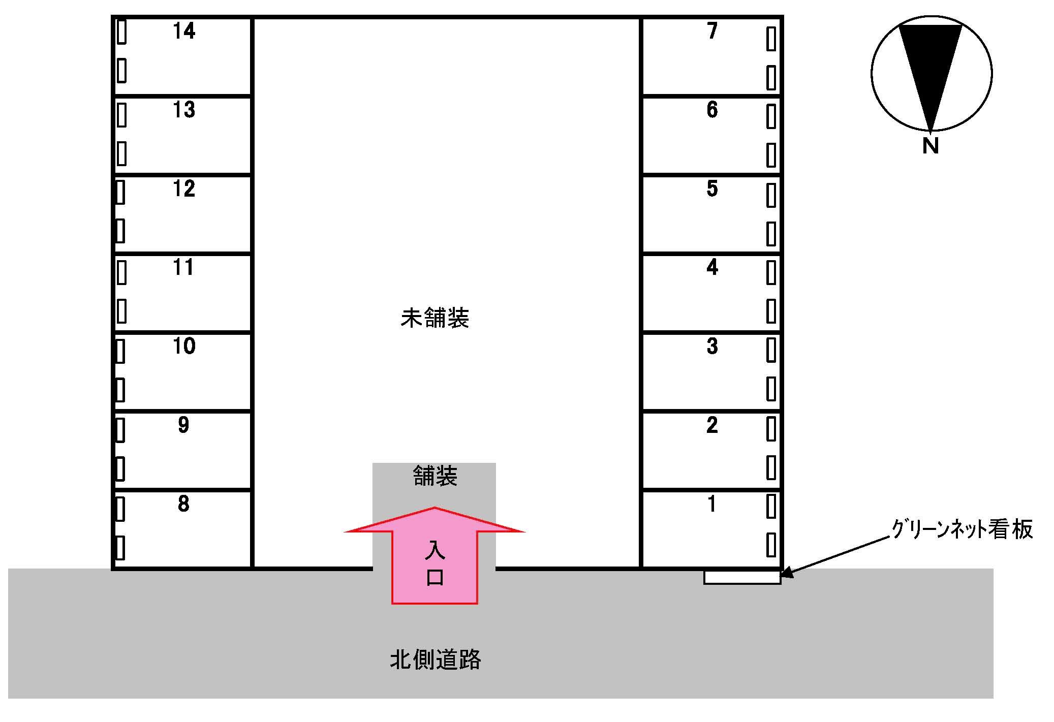大平台　KO3　駐車場の駐車配置図