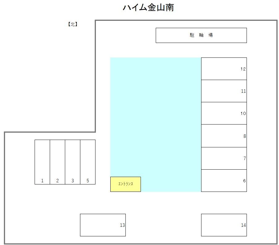 ハイム金山南の駐車配置図