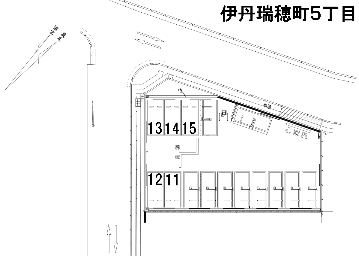 伊丹瑞穂町５丁目の駐車配置図