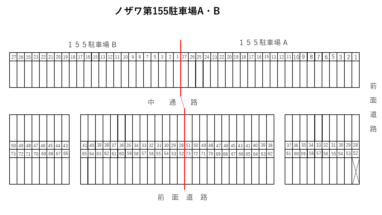 ノザワ第１５５駐車場の駐車配置図