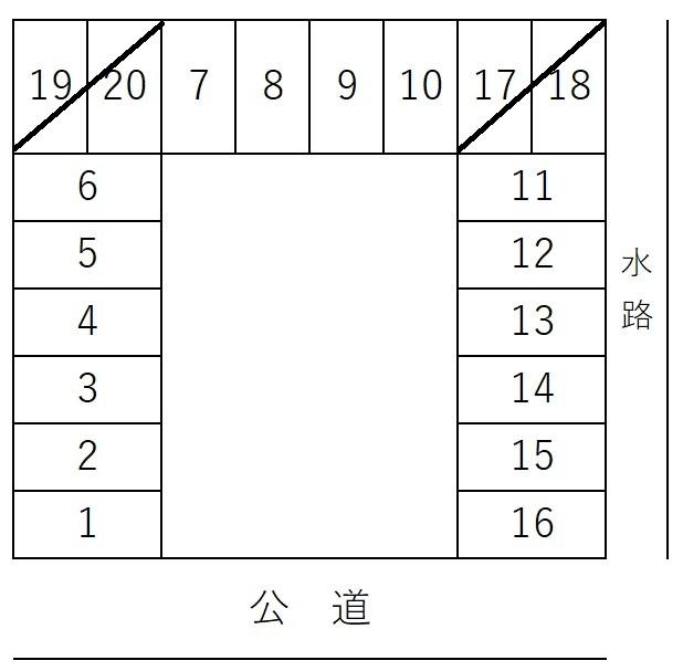 荘埜銀一第1駐車場の駐車配置図