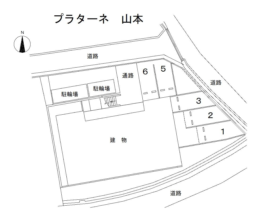 プラターネ　山本の駐車配置図