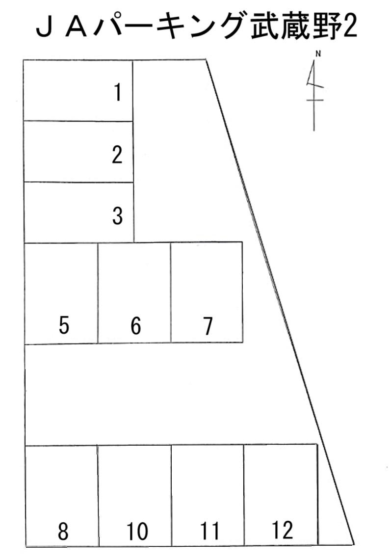 ＪＡパーキング武蔵野2の駐車配置図