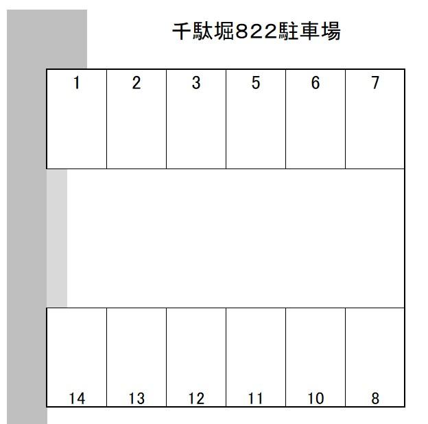 千駄堀８２２駐車場の駐車配置図