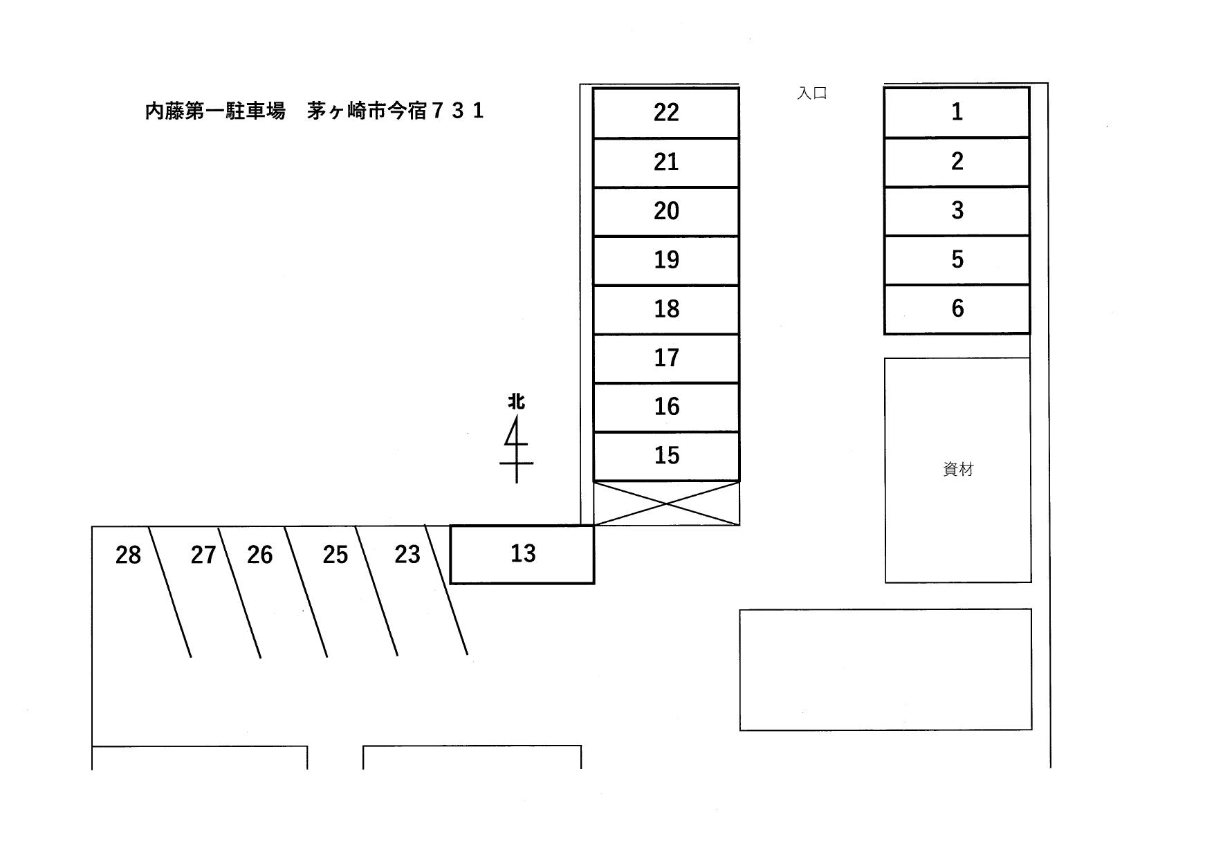 内藤第一駐車場の駐車配置図