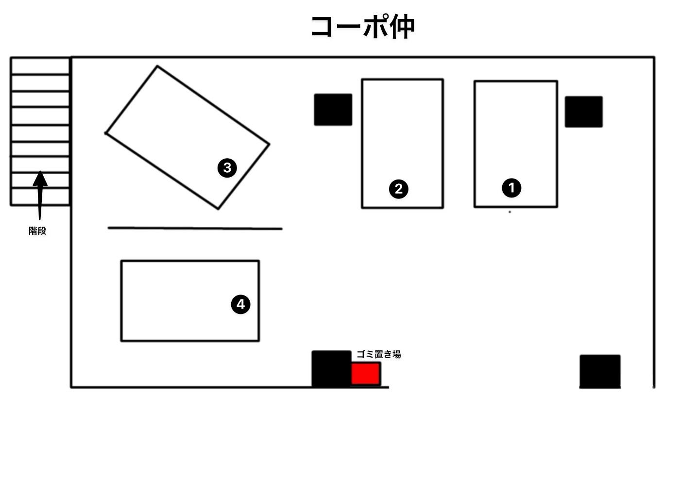 コーポ仲の駐車配置図