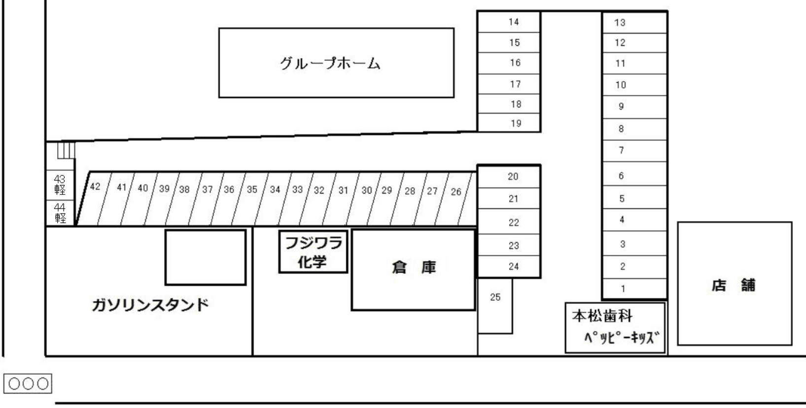 濱崎駐車場NOⅡの駐車配置図