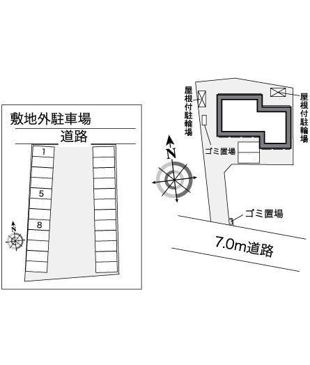 ＲＵＨＥＮ　ＨＥＩＭ(37211)　敷地外駐車場の駐車配置図