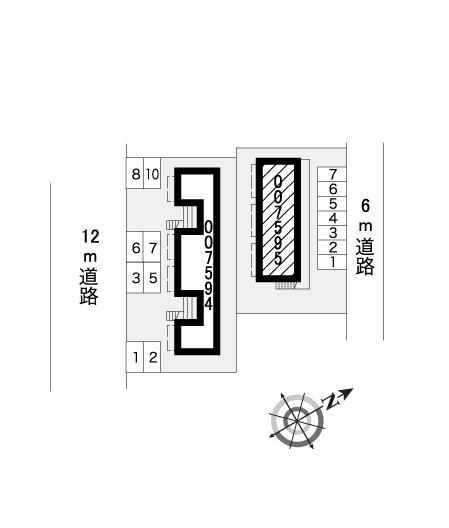 エル・ソールＢ(7595)の駐車配置図