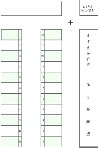 長町二 第1駐車場の駐車配置図