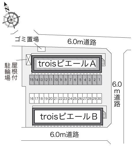 ｔｒｏｉｓピエールＡ(19060)の駐車配置図
