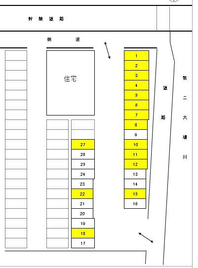 矢切中村駐車場の駐車配置図