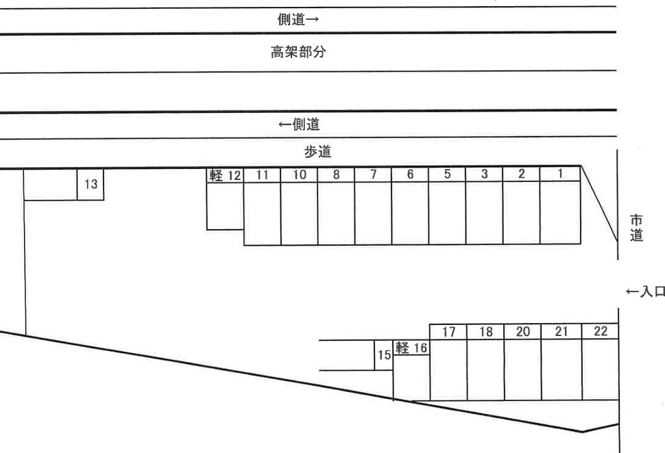 阪南ﾊﾟｰｷﾝｸﾞの駐車配置図