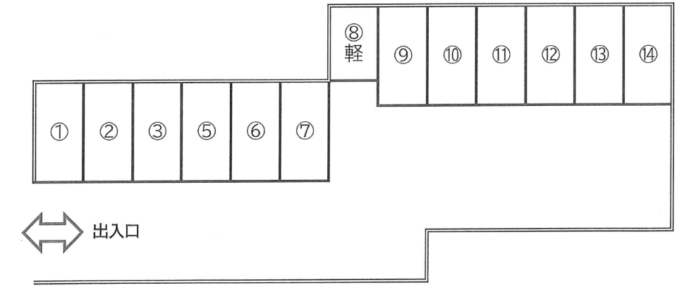 原嶋駐車場の駐車配置図