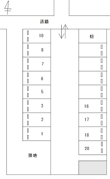 FK喜惣治一丁目406駐車場の駐車配置図