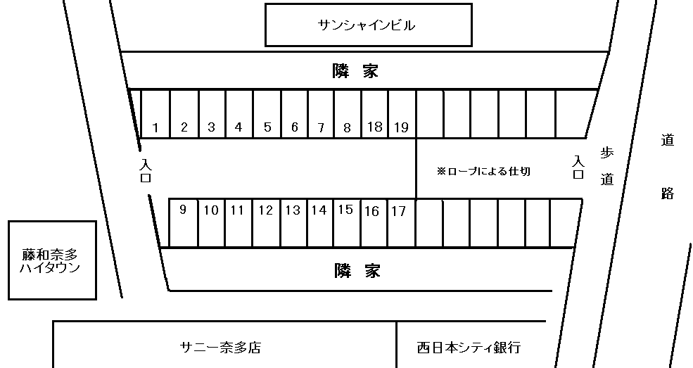 シーサイドパーキングの駐車配置図
