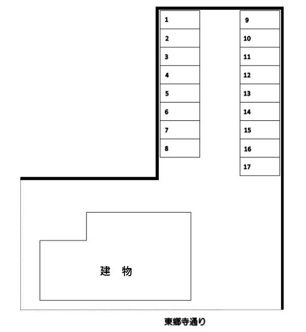 ほそのそば駐車場の駐車配置図