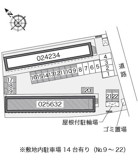 レーブメルベーユⅡ(25632)の駐車配置図