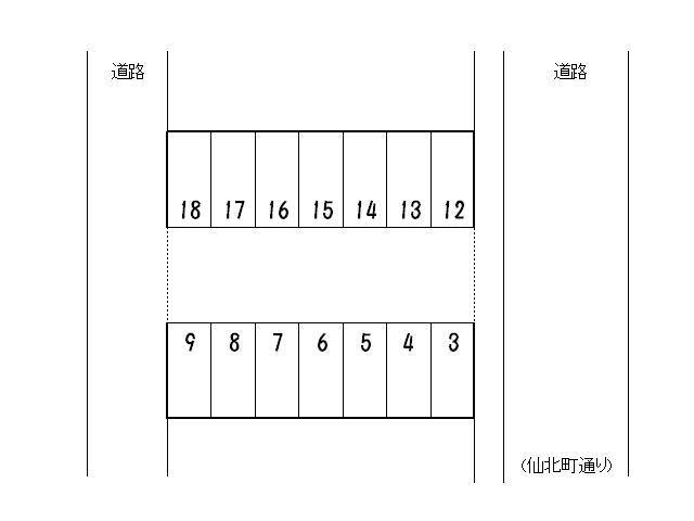 さわだ月極駐車場の駐車配置図