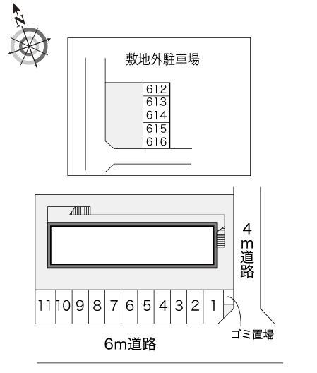 モアサクレ(11075)　敷地外駐車場の駐車配置図