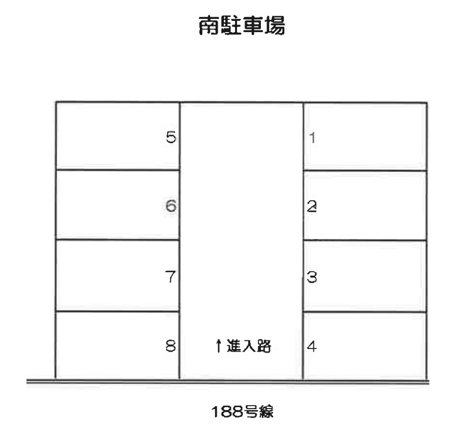 南駐車場の駐車配置図