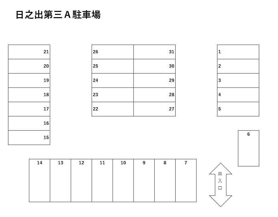 日之出第三Ａ駐車場の駐車配置図