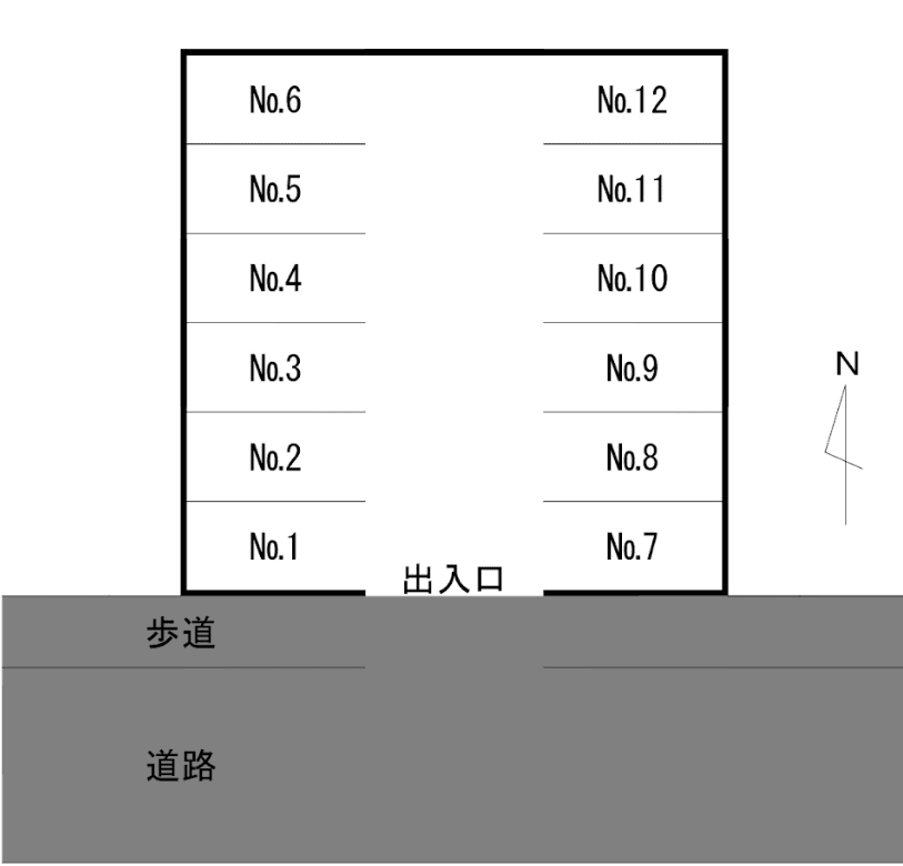麻生3丁目駐車場の駐車配置図