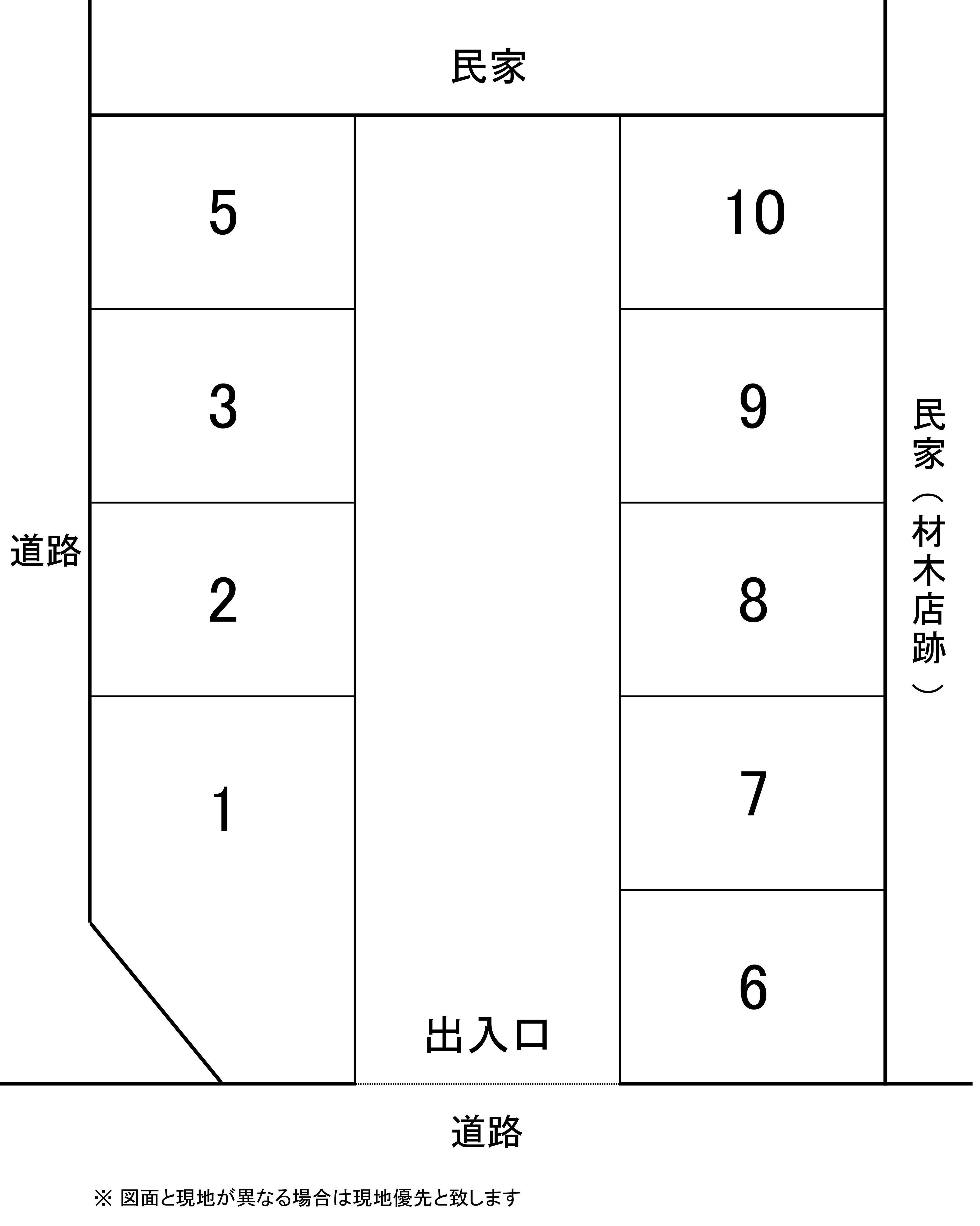 北越谷第６駐車場の駐車配置図