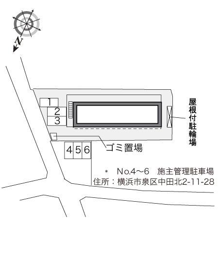 中田北Ａ(34049)の駐車配置図