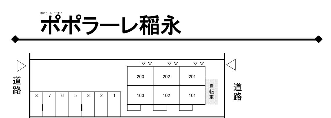 ポポラーレ稲永の駐車配置図