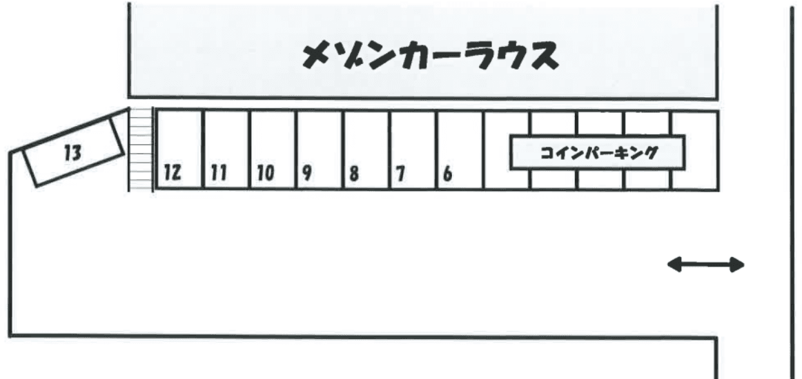 第五駐車場の駐車配置図