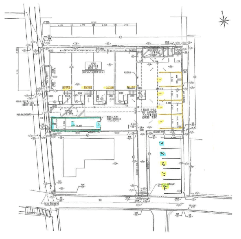 コンフォートハウスの駐車配置図