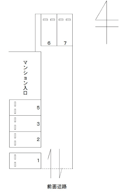 FK一社1丁目屋根付き駐車場の駐車配置図