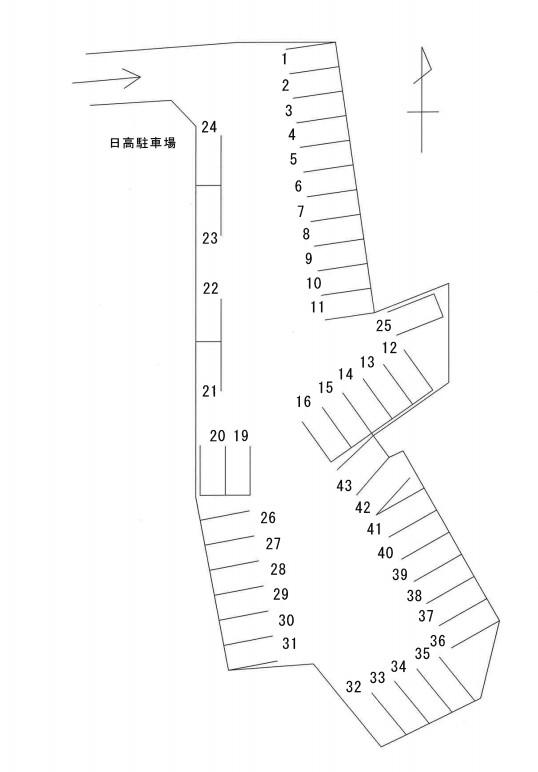 日高駐車場の駐車配置図