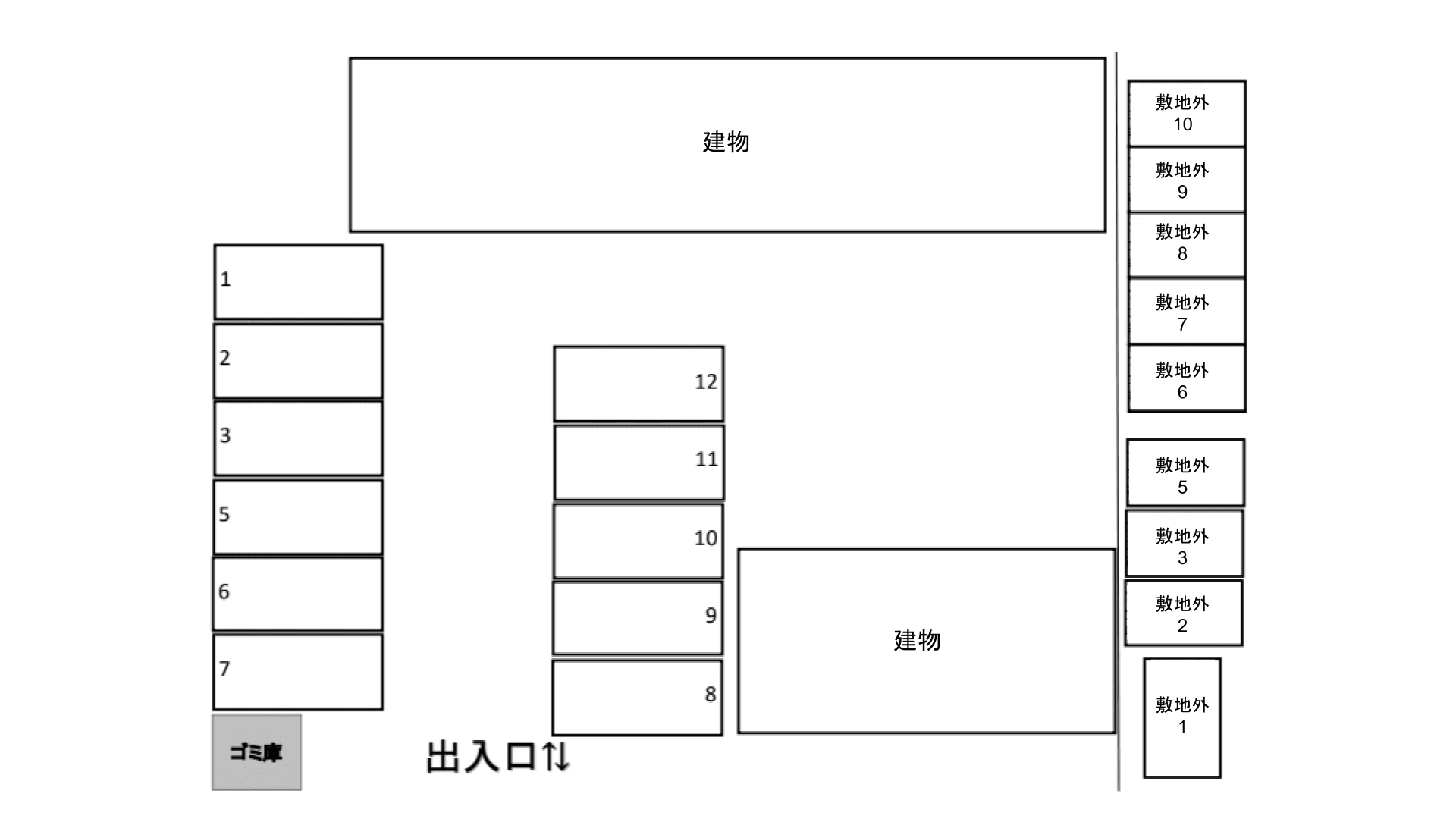 ピュアハートタウンの駐車配置図