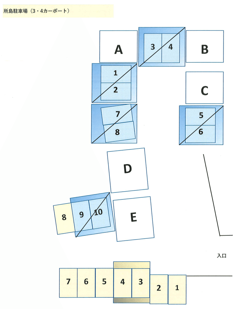 所島駐車場の駐車配置図