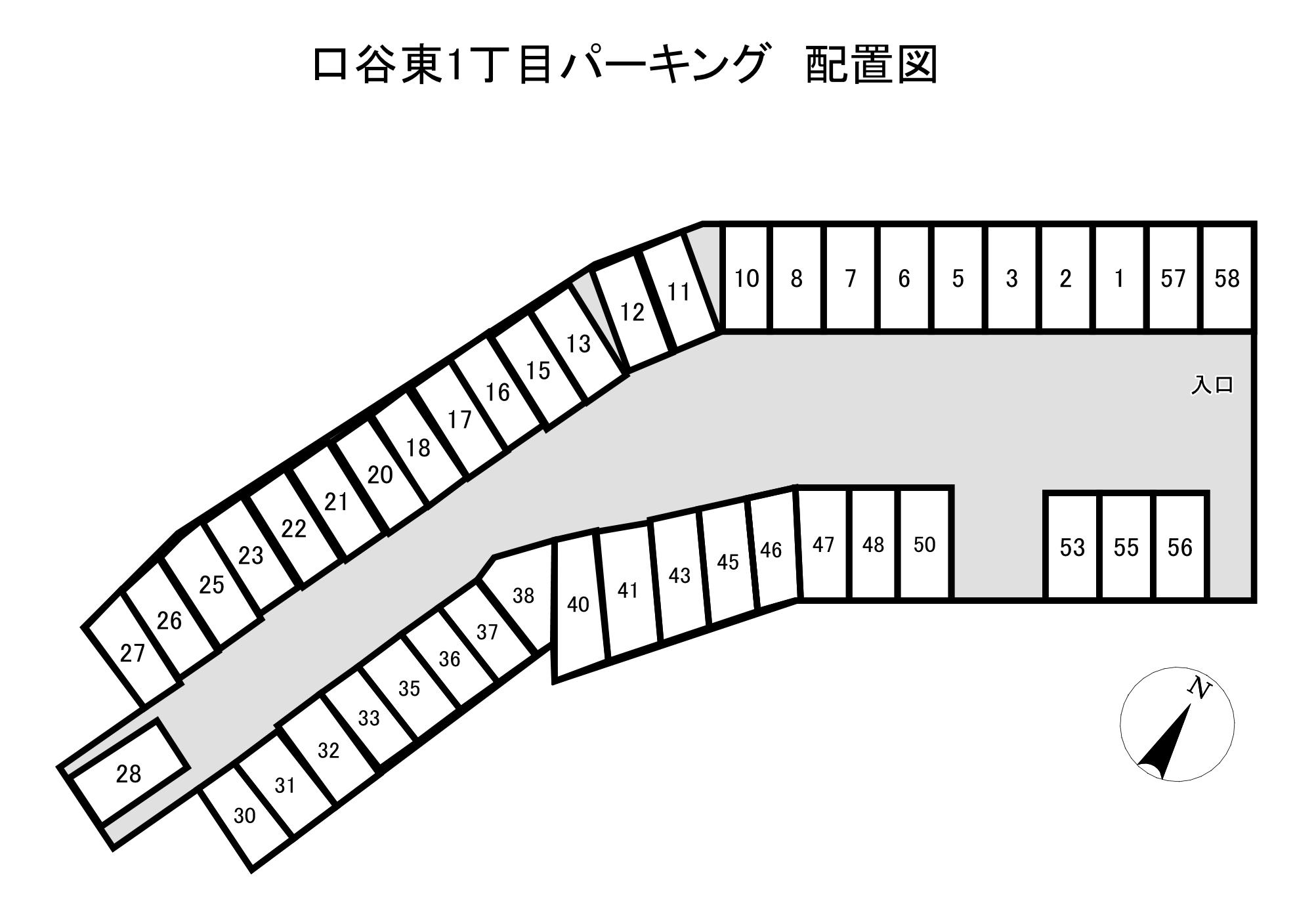 口谷東１丁目パーキングの駐車配置図