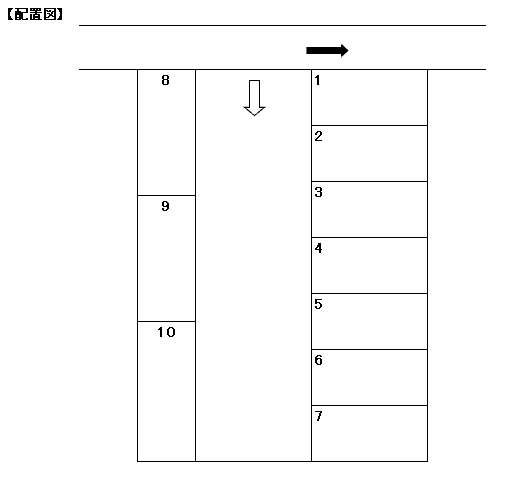B-8 下川原2丁目青山貸駐車場の駐車配置図