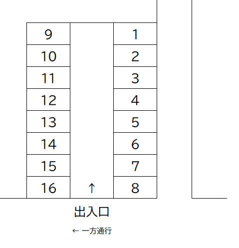 菜根2丁目駐車場の駐車配置図