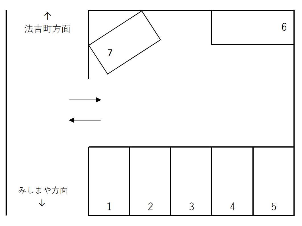 春日駐車場の駐車配置図